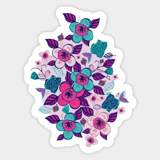 Japanese dream garden flower doodles Sticker